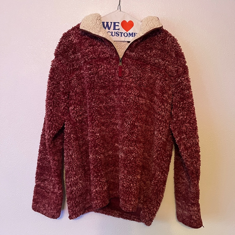 Cozy Burgundy Sherpa Sweater